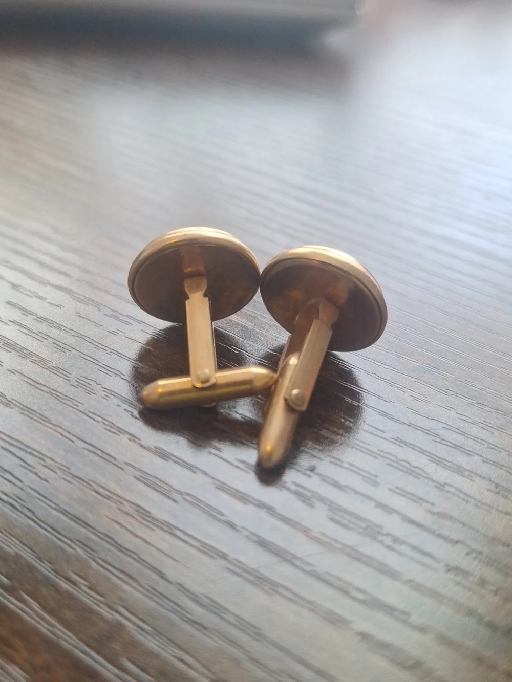 D&B Correct VINTAGE CUFFLINKS 1/20 12K Gold Filled Green CuffLinks Stamped